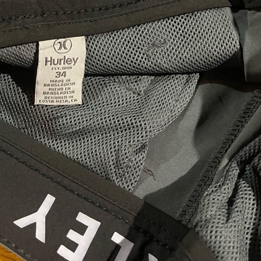 Hurley All Day Hybrid Shorts Size 34 Men's Gray NWT - Picture 8 of 10